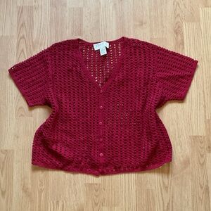 Burgundy crochet top